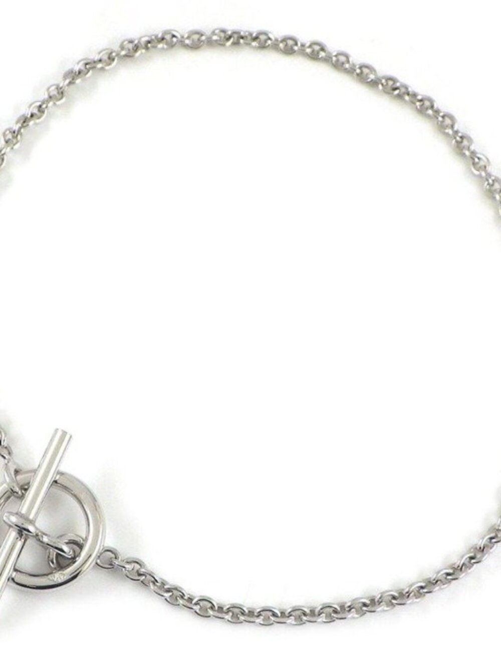 Hermes Bracelet Echappee Toggle Motif Mini Chaine D'ancre 18k White Gold